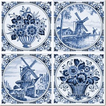 Фландрия голубой Декор 14-03-61-136-2 20х20