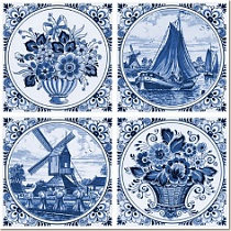 Фландрия голубой Декор 14-03-61-136-1 20х20