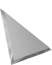 Треугольная зеркальная серебряная матовая плитка с фацетом 10мм ТЗСм1-04 - 300х300 мм/10шт